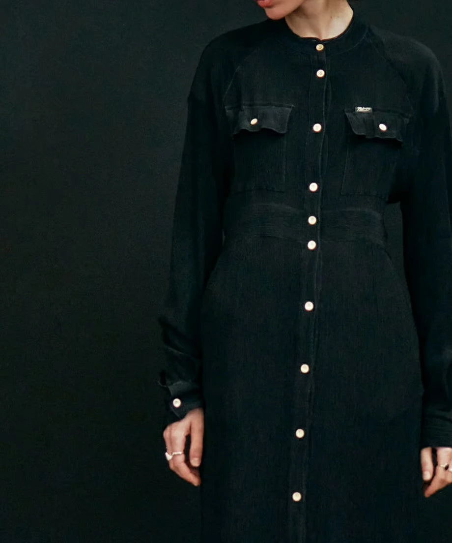 ATLAS COLOR STICHING SHIRT DRESS