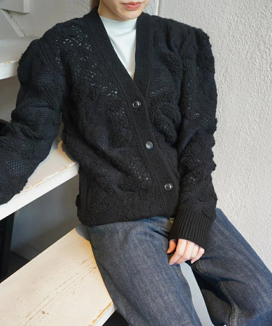 PUFF SHOULDER CARDIGAN
