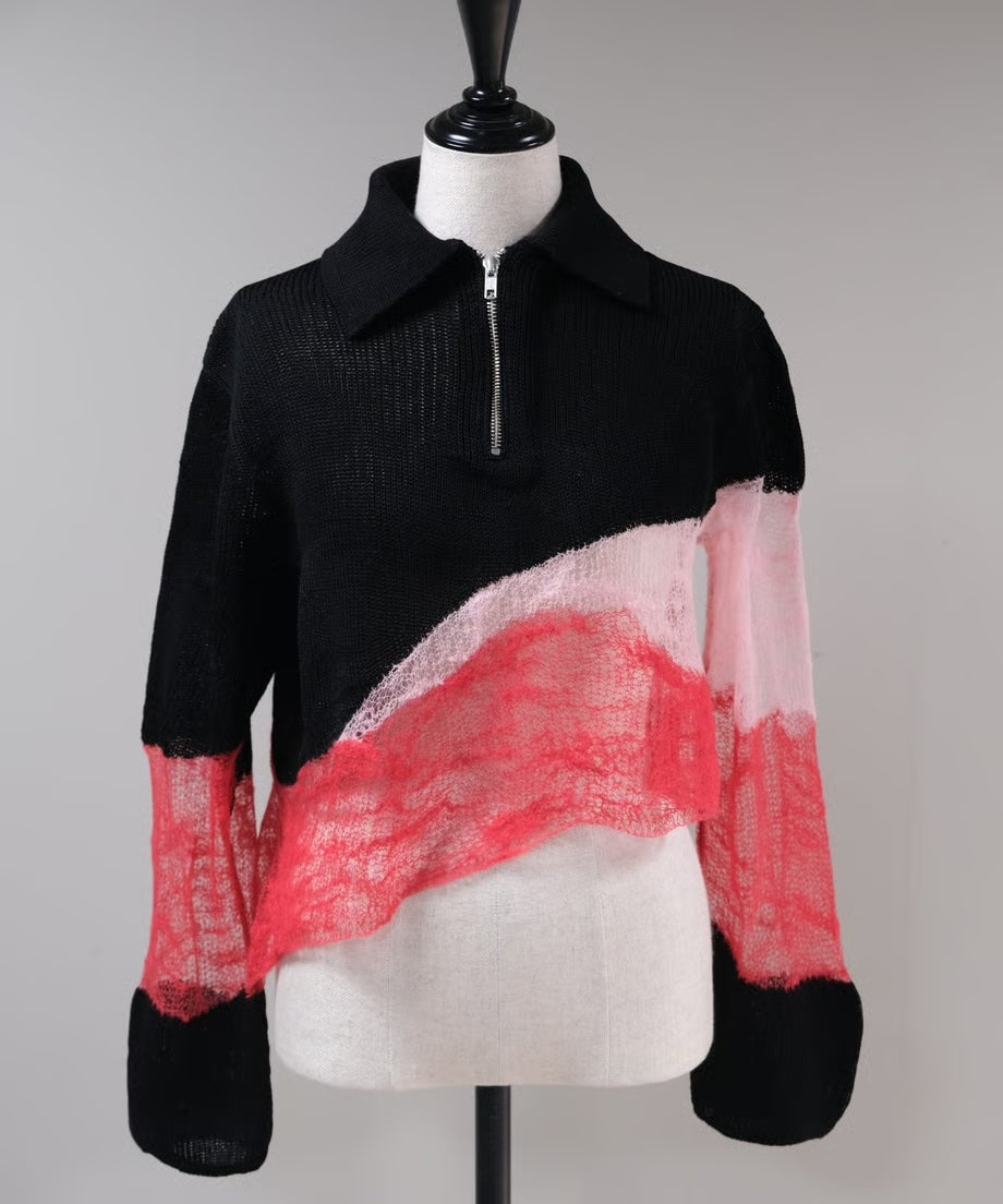 セーター Solid & Fluid Zip―up Knit 6S