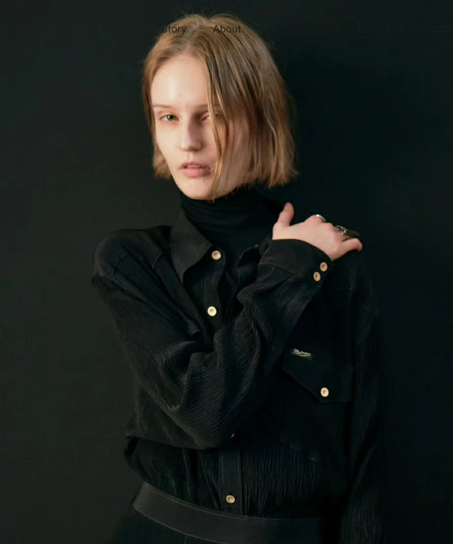ATLAS COLOR STICHING SHIRT DRESS