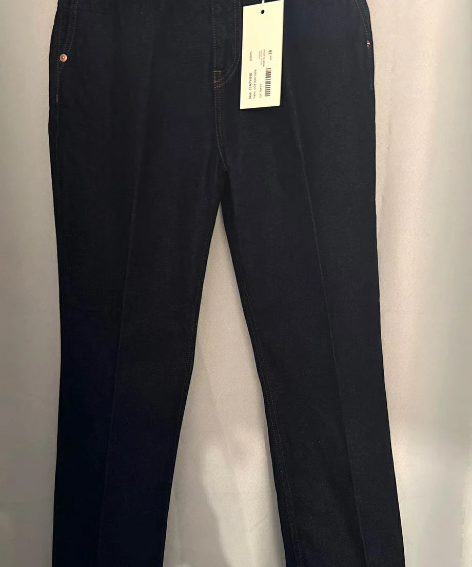 HI-WAIST DENIM PANTS