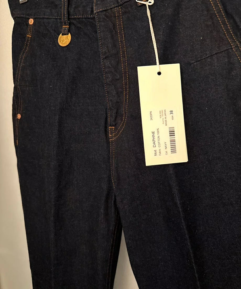 HI-WAIST DENIM PANTS