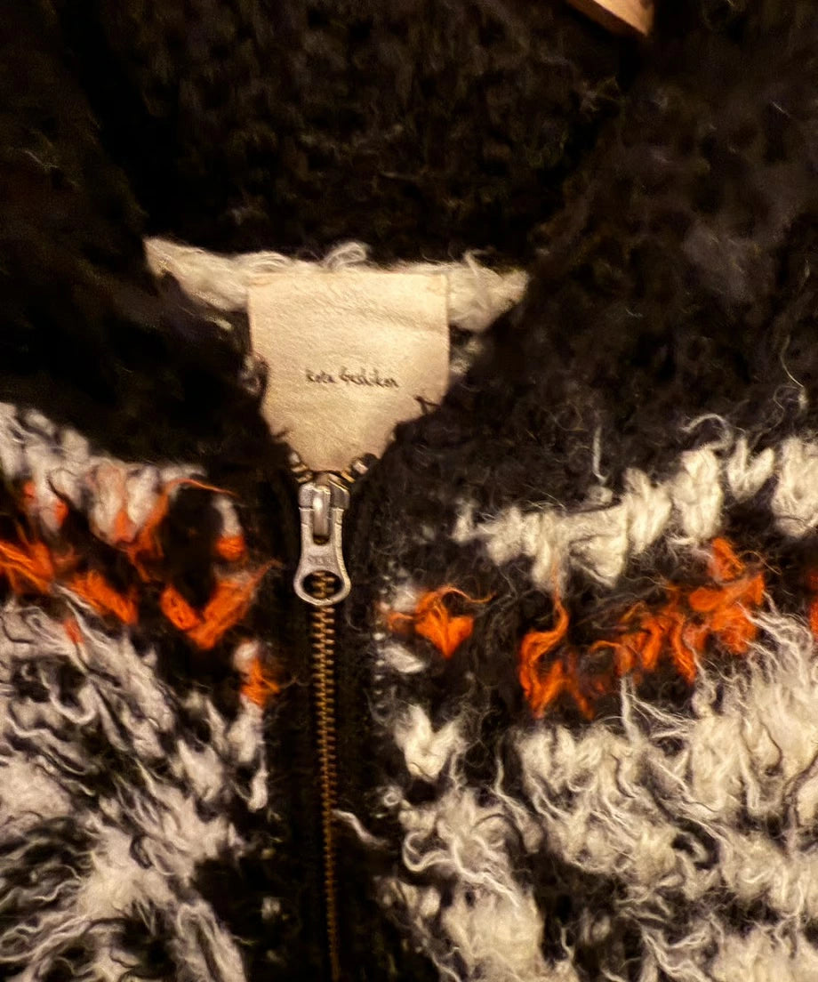 ニットプルオーバー ブルゾン luffy Cowichan with Glitchy Pattern 25―K10
