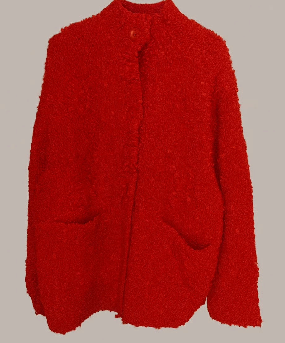 カーディガン Knit Pullover (Red) ニットプルオーバー Massive Mohair Cardigan