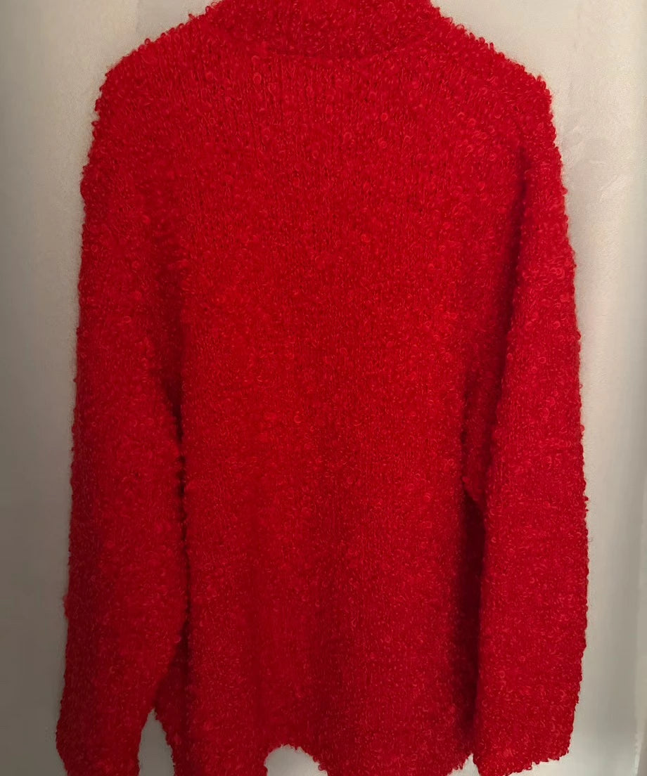カーディガン Knit Pullover (Red) ニットプルオーバー Massive Mohair Cardigan