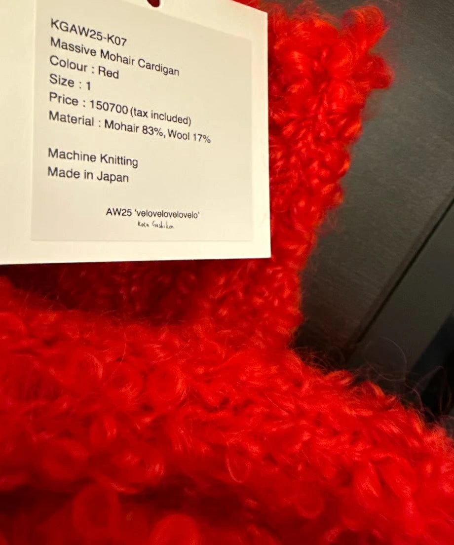 カーディガン Knit Pullover (Red) ニットプルオーバー Massive Mohair Cardigan