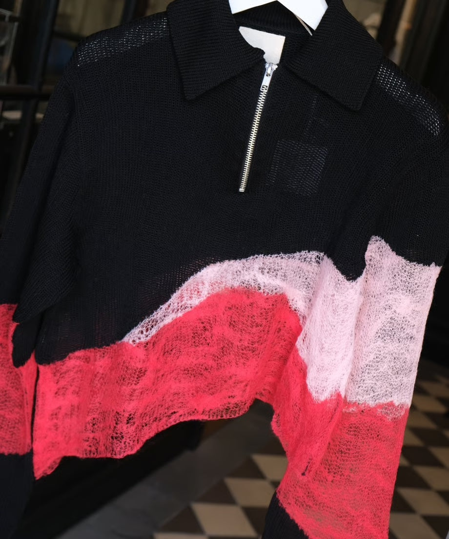 セーター Solid & Fluid Zip―up Knit 6S