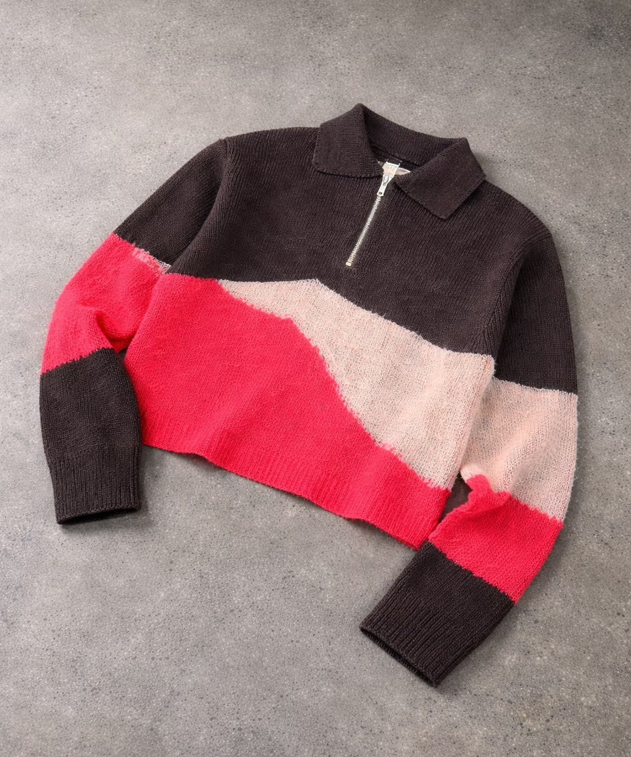 セーター Solid & Fluid Zip―up Knit 6S